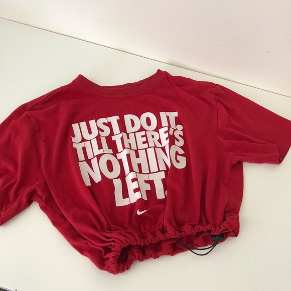 Nike Tops - Red Nike drawstring crop tee